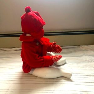 Baby coat, Hat and mitten set